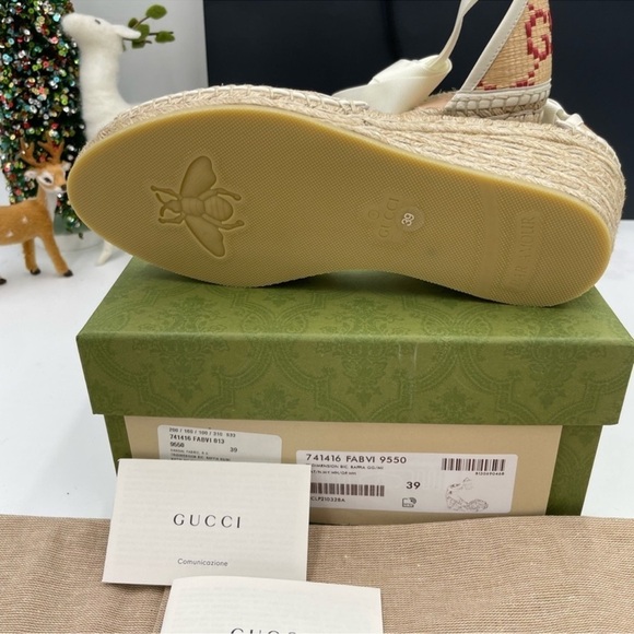 Women’s Gucci wedge multicolor espadrilles size 39 made in Spain - Picture 6 of 7